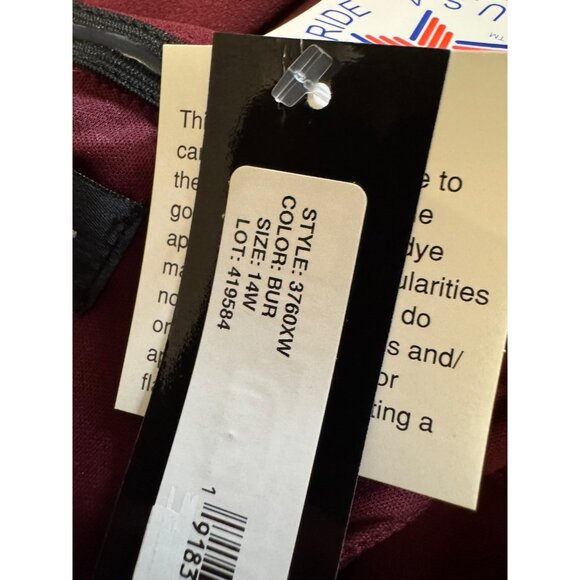 Xscape Formal Long Dress 14W Burdundy Party Gala Cruise Wedding Washable NEW - Picture 8 of 15